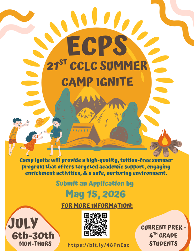 Camp Ignite flyer with qr code in English