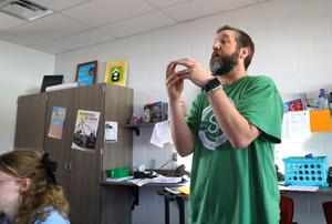 The teacher leading the weather club