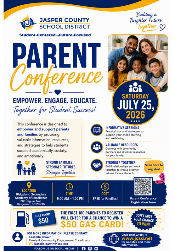 π£ Save the Date: Jasper County School District Parent Conference 2026! π Featured Photo