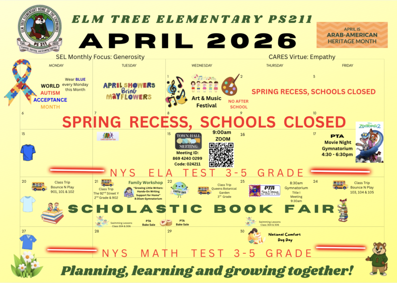 english April Calendar