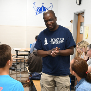 Mr. Ingram provides guidance to students and their parents.