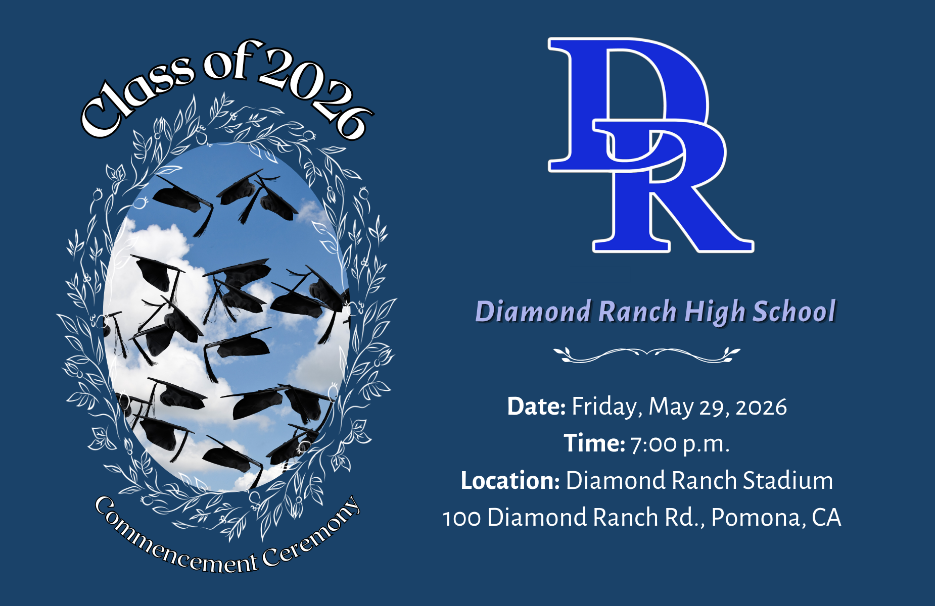 Diamond Ranch graduation shuffle banner for homepage