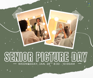 Reminder: Senior Picture Day with Lifetouch is Wednesday, January 28, with the updated  time of 8:30–10:00 AM!
