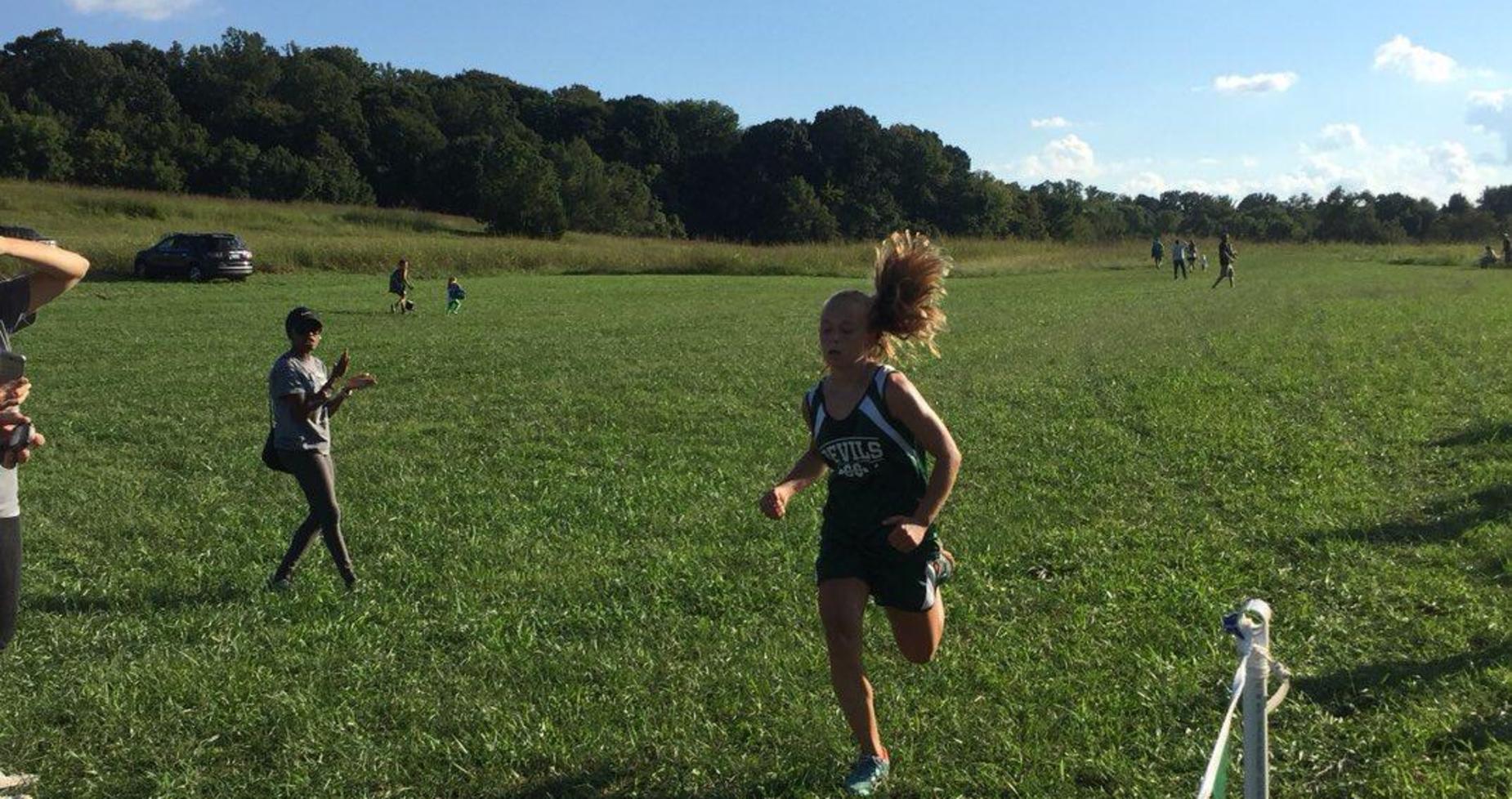 A picture of a girl running