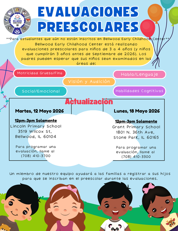 Updated Early childhood screenings at lincoln primary and grant primary starting in April in spanish