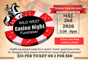 Fun casino night flyer with a western theme