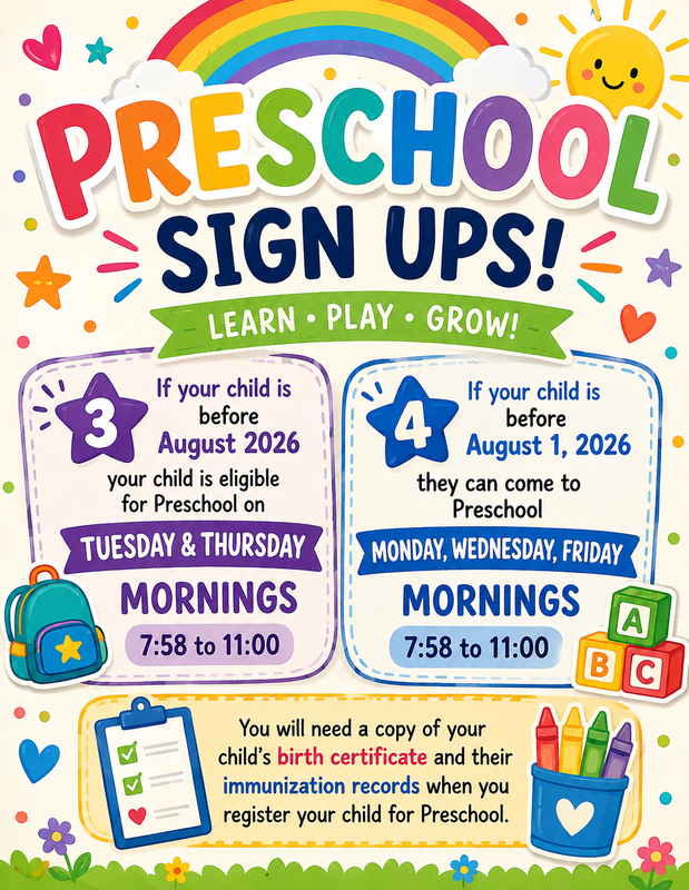 Preschool Sign up! Thumbnail Image