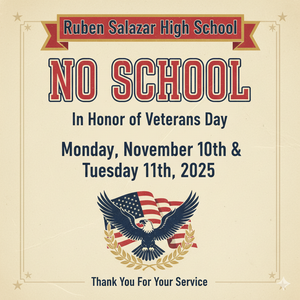 Flyer announcing Veterans day off
