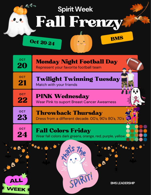 Spirit Week October 20-24th