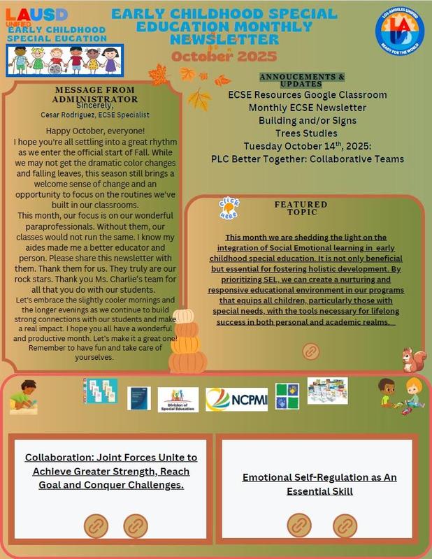 SPECIAL EDUCATION NEWSLETTER