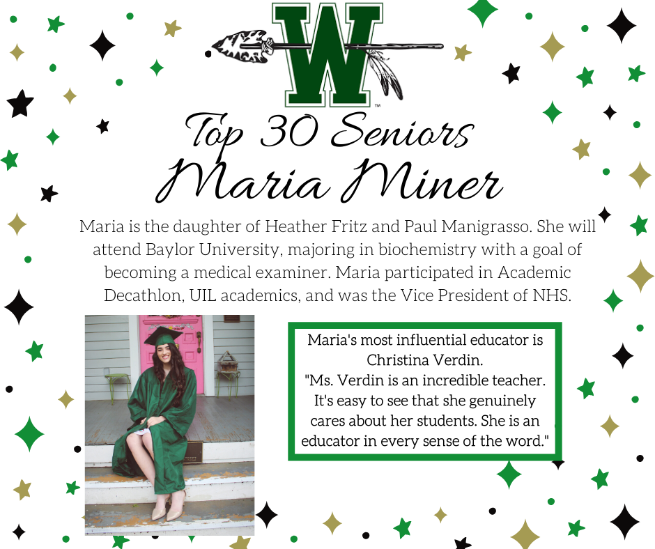 graphic of maria miner