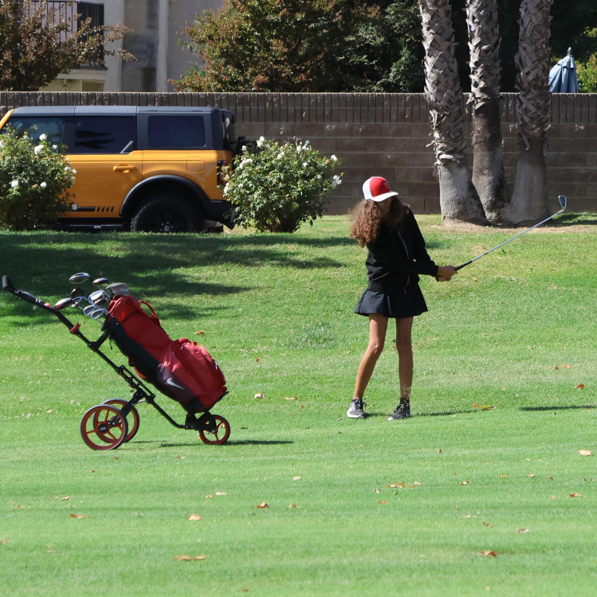 Girls golfers in action at the championships