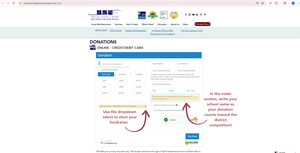 Donation instructions screenshot