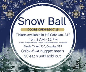 flyer for snow ball featuring dance details