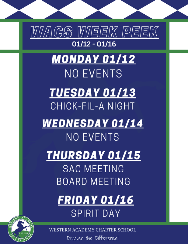 WACS Week Peek | Jan. 12th - Jan. 16th