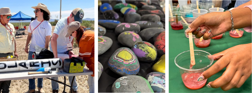 painted river rocks, polaris rocket, strawberry DNA extraction