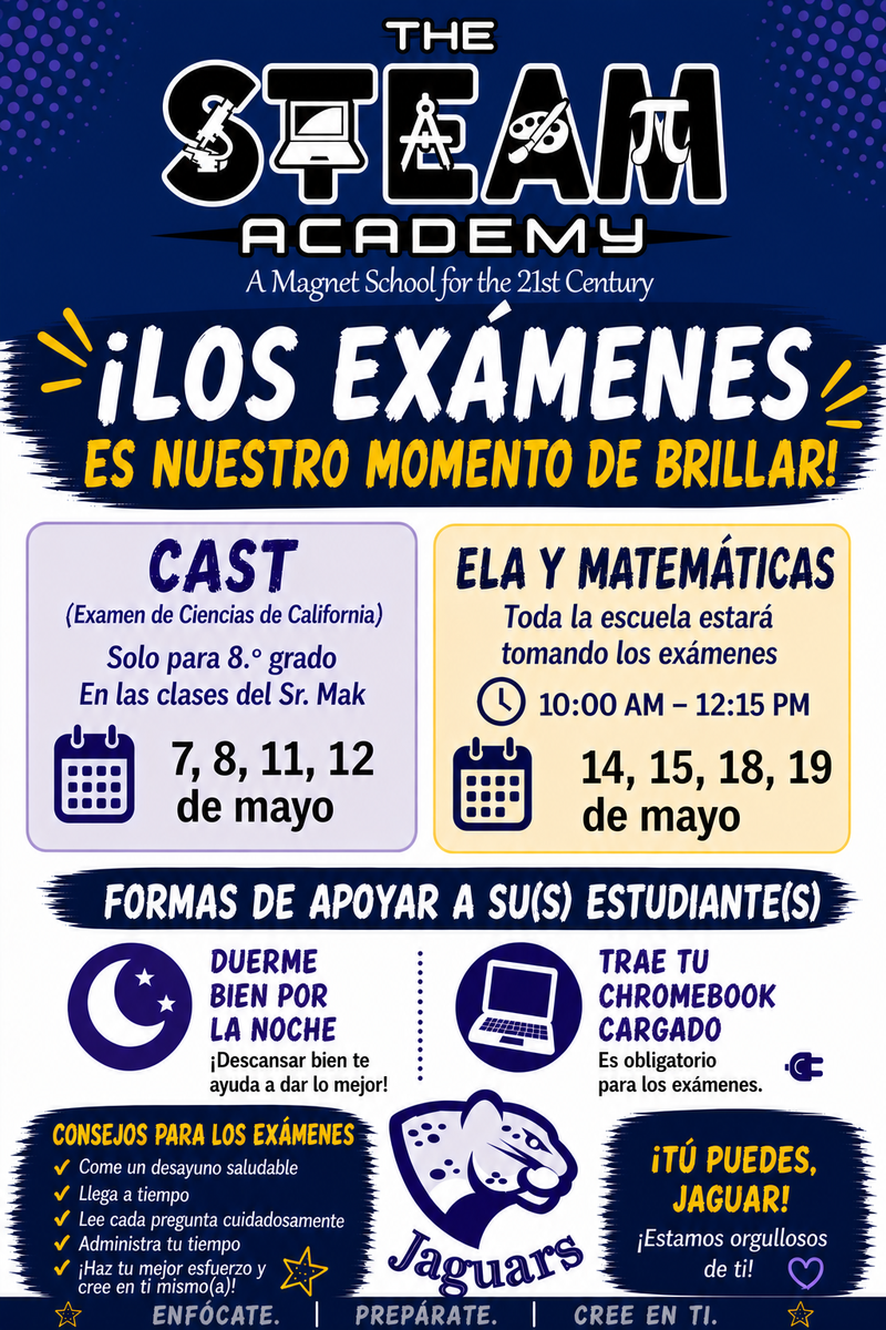 Apoye a nuestros Jaguars durante la temporada de exámenes.