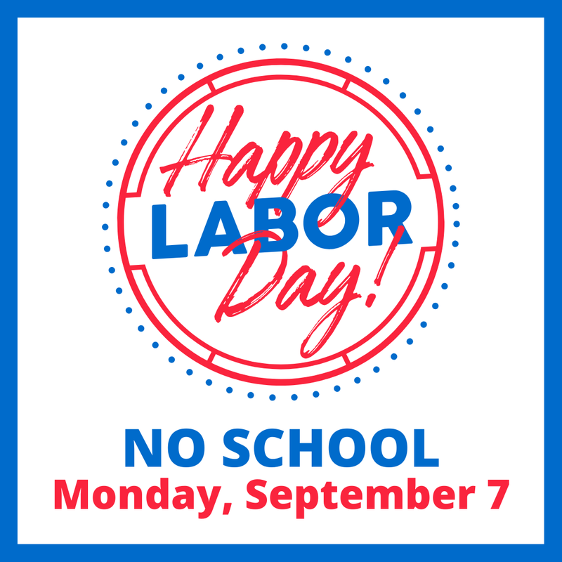 red and white design with HAPPY LABOR DAY text