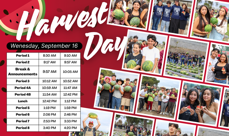 harvest day bell schedule
