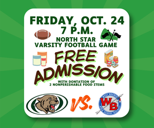 Free Admission to Friday's Football Game with donation of 2 nonperishables