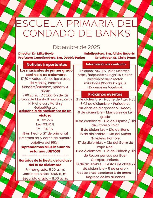 Spanish December Newsletter