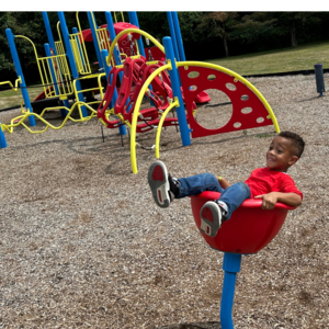 Child playing on playground