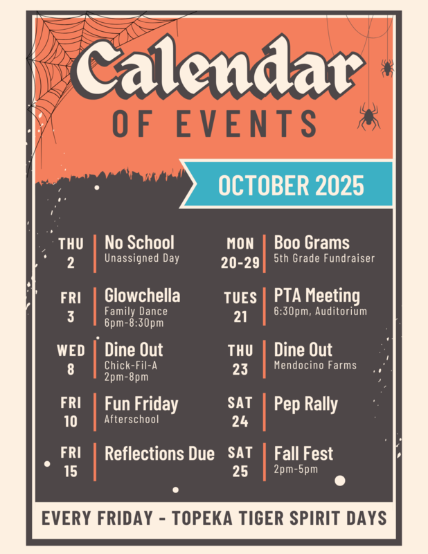 PTA October Calendar Flyer