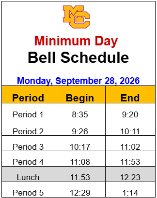 Minimum Day Bell Schedule