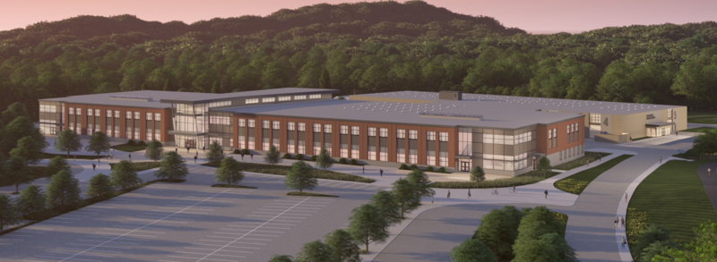 Architect's rendering of front exterior of the proposed new FCTS