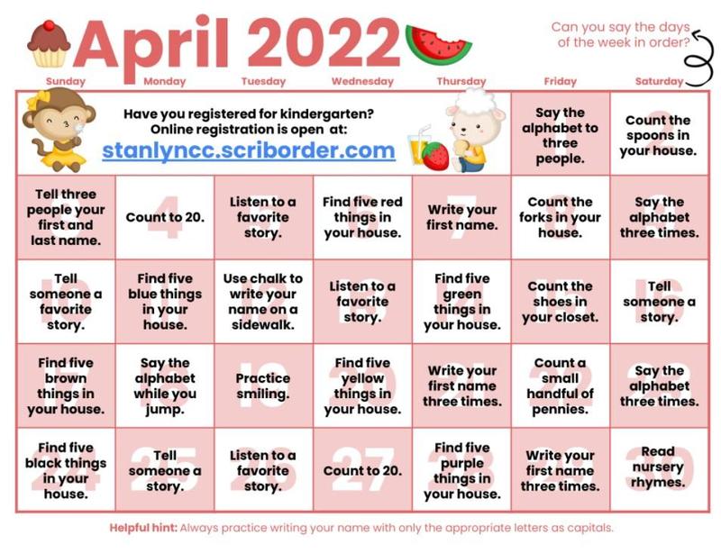 April Kindergarten Readiness Calendars Featured Photo