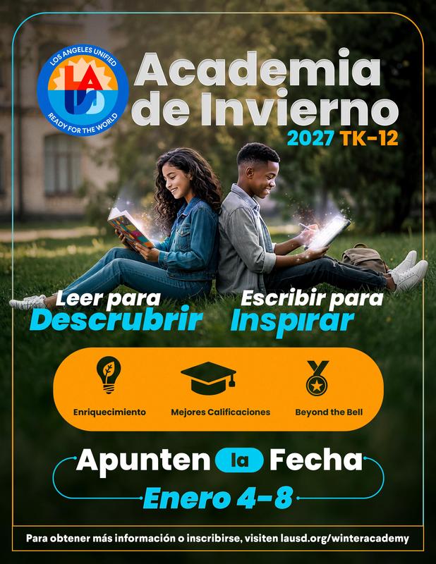 Academia de Invierno: Reserva la fecha: del 4 al 8 de enero de 2027