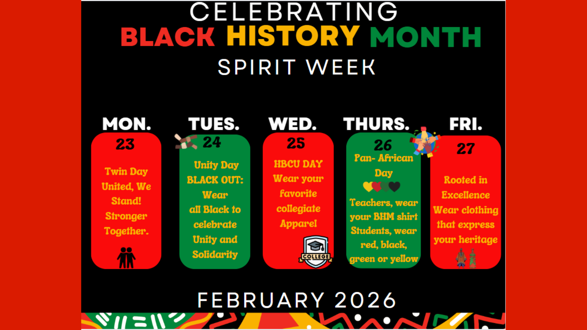 Black History Month Spirit Week