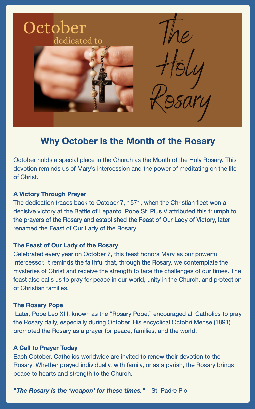 October: The Month of the Holy Rosary