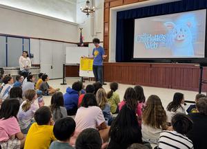 Luke Matheny presented to fourth graders during an assembly at Marengo Elementary School. (Photo Courtesy of South Pasadena Unified School District)