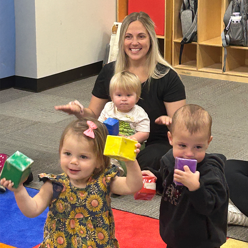Mom and children in ECFE class