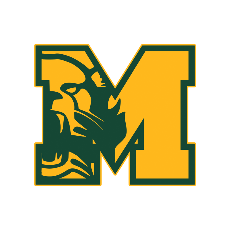 Yellow M with Green Bearcat head