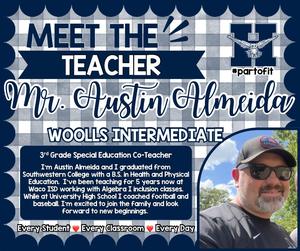 Welcome Mr. Almeida to the 3rd grade team.