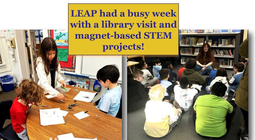 collage of LEAP visiting the Cranford Public Library