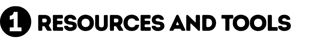 1 - Resources and Tools graphic section header.