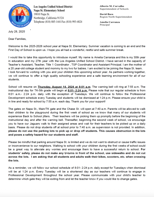 Welcome Letter