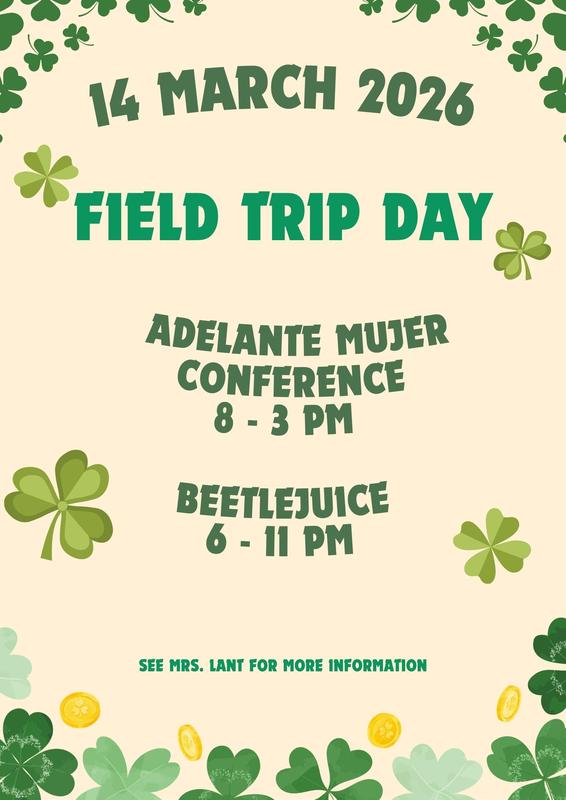 Adelante Mujer and Beetlejuice field trip flyer