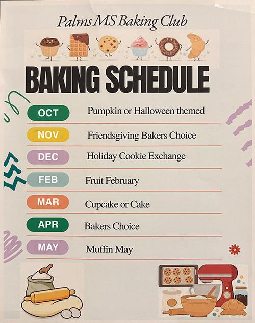 Baking Club schedule