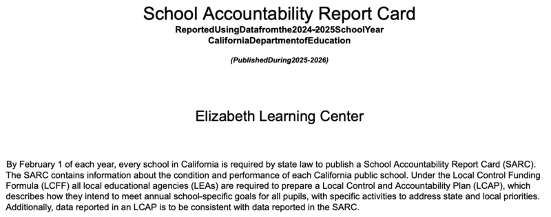School Accountability Report Card (SARC)