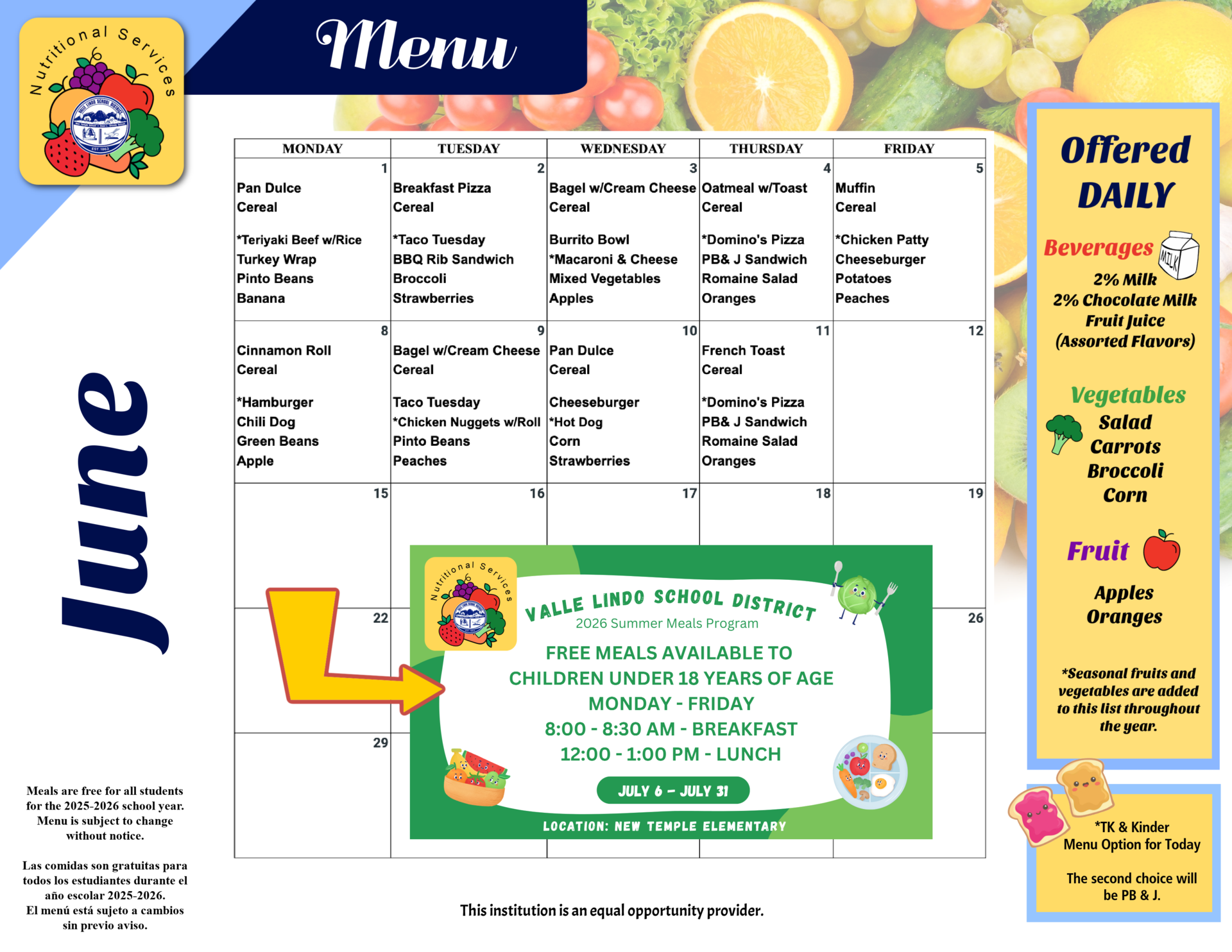 June Menu