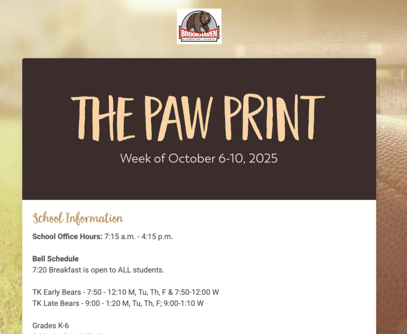The Paw Print: Week of October 6th