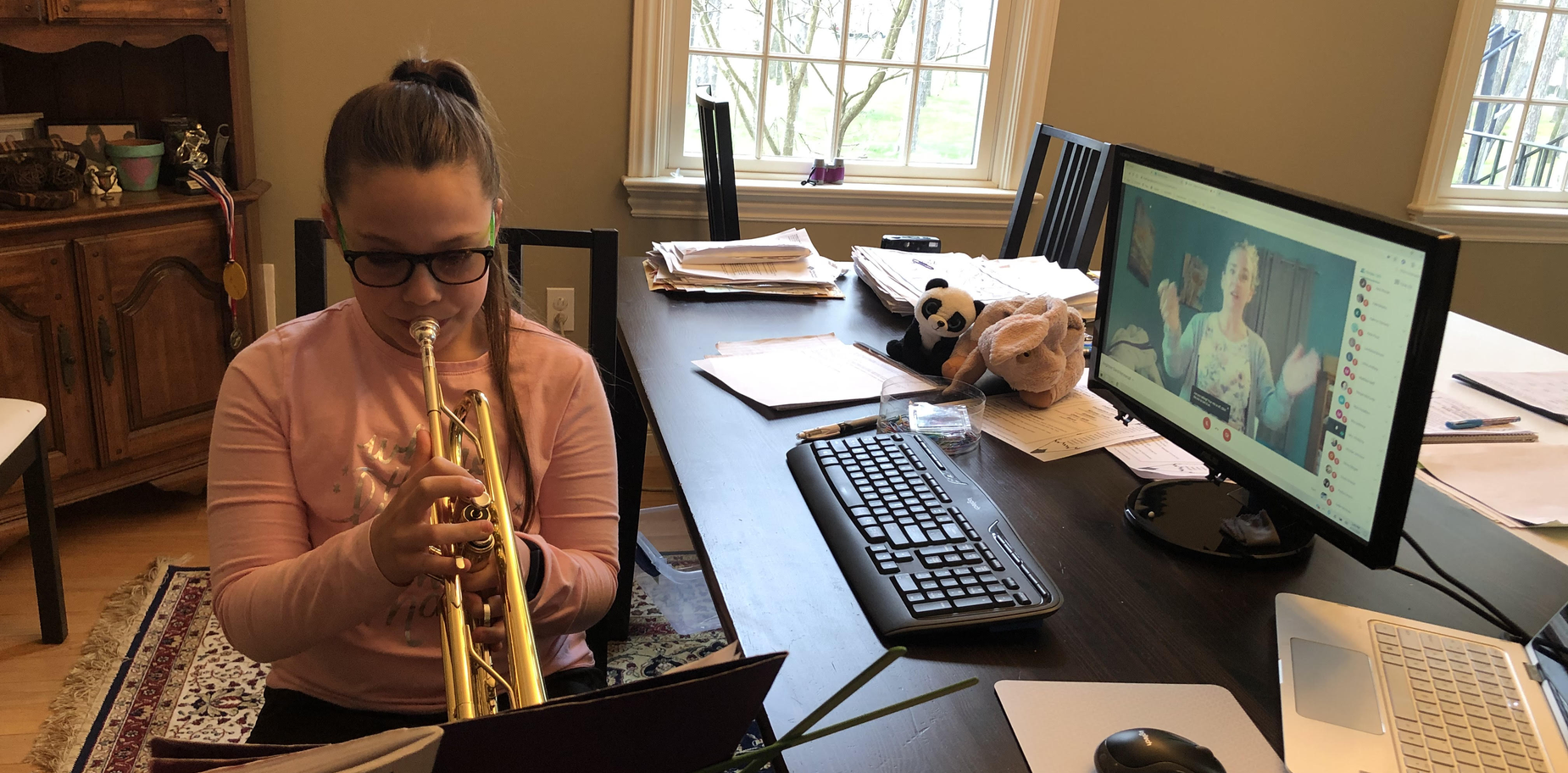Student doing at-home learning