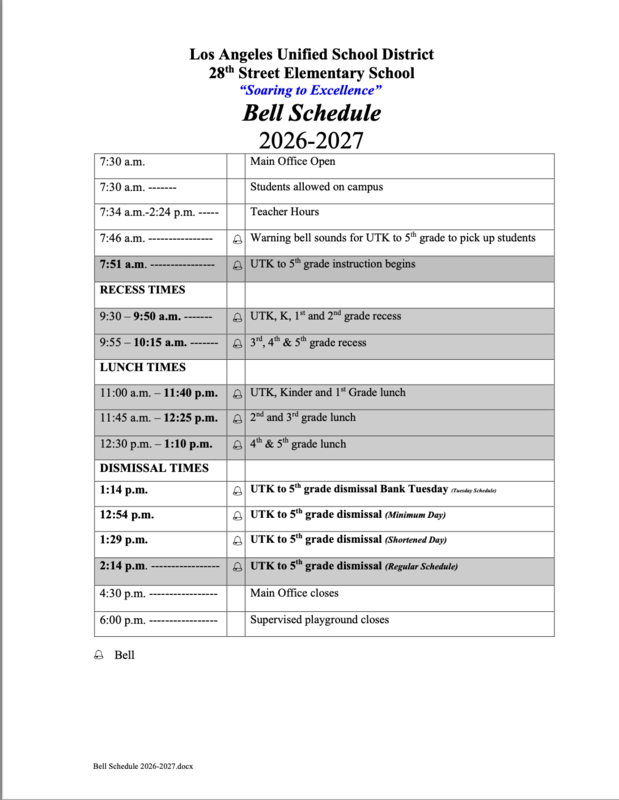 Bell Schedule