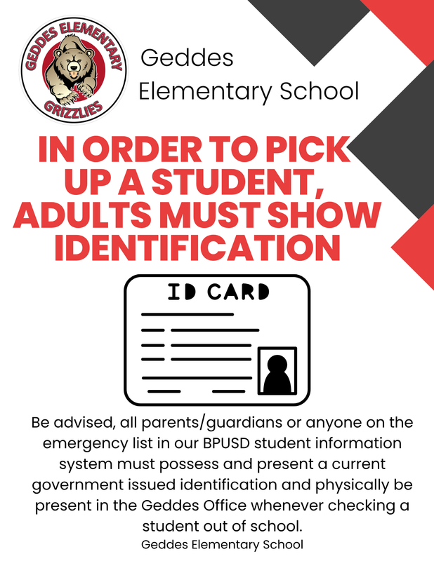 Parent ID for Student Pick-Up Flyer (English)