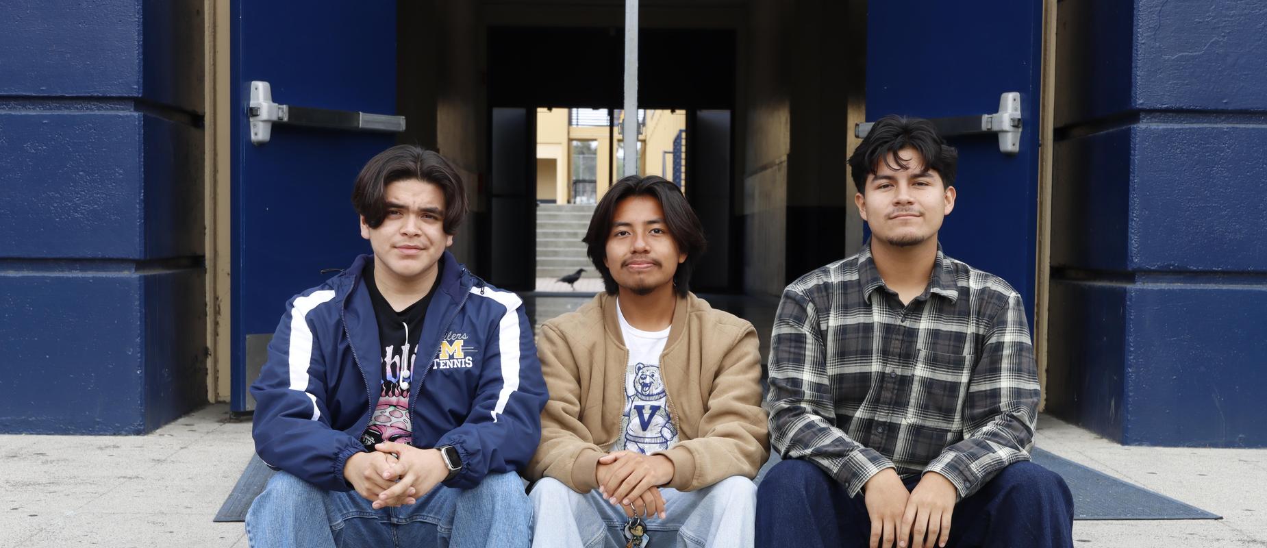 Students in front of building
