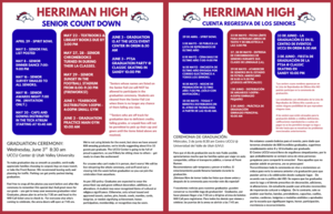 Flyer with information about important dates for seniors